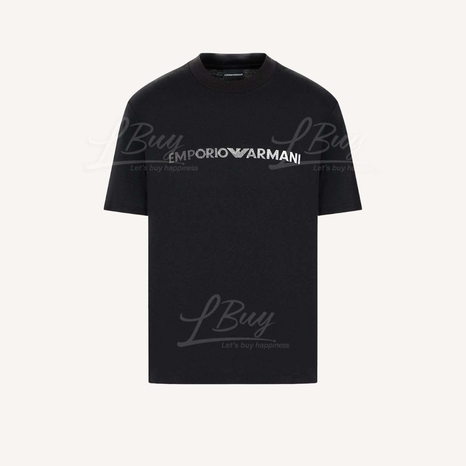 Emporio Armanilogo embroidered cotton T-shirt