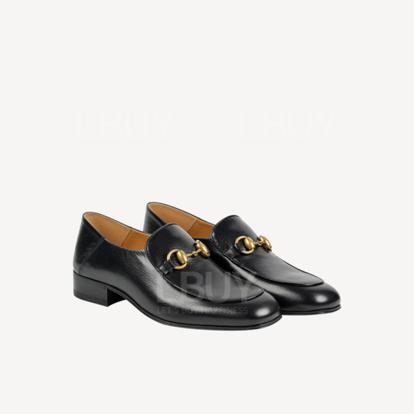 Gucci-Gucci Women Black Leather Horsebit loafer