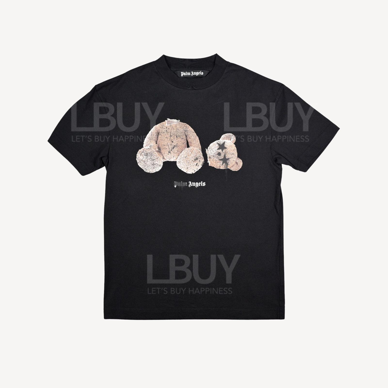 Palm Angels Sprayed Bear 噴墨斷頭熊棉質短袖T恤 黑色