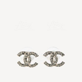 Chanel Classic Gold CC Logo Earrings AB3168