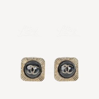 Chanel Square Vintage CC Logo Earrings AB6694