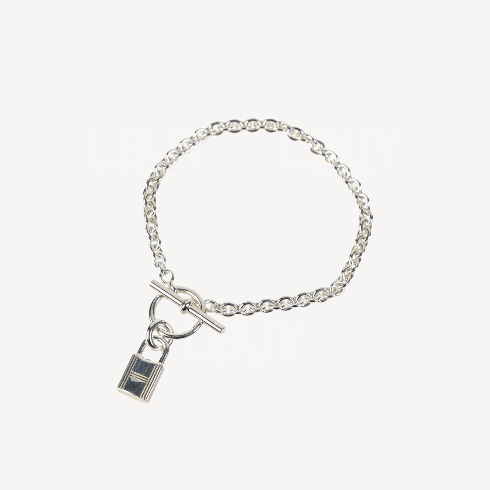 Hermes Amulettes Cadenas 925 Sterling Silver Bracelet