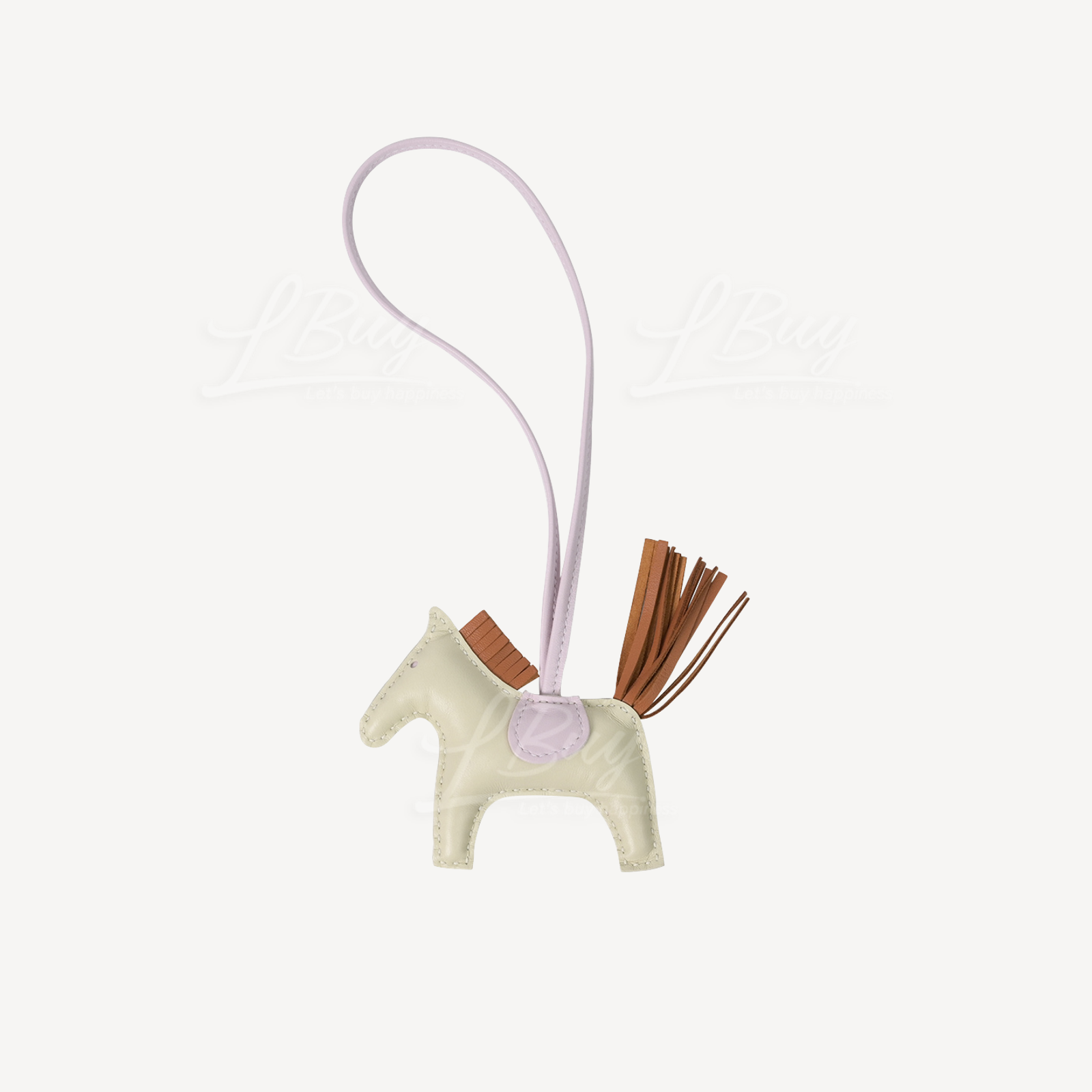 Hermes Rodeo PM Charm 包袋吊飾 三併色 奶昔白 金 淡白紫