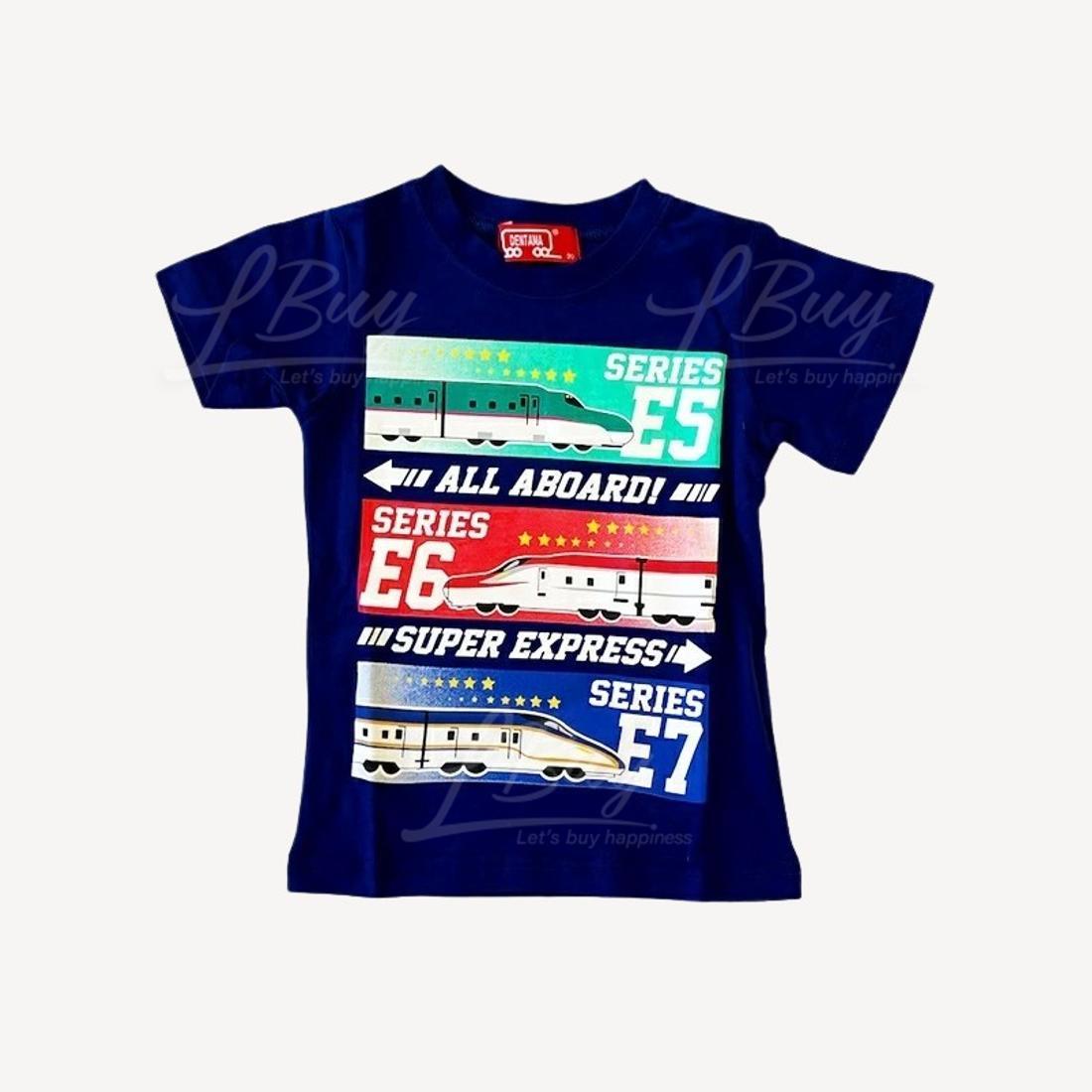 新幹線Short Sleeves Tee T-Shirt Navy