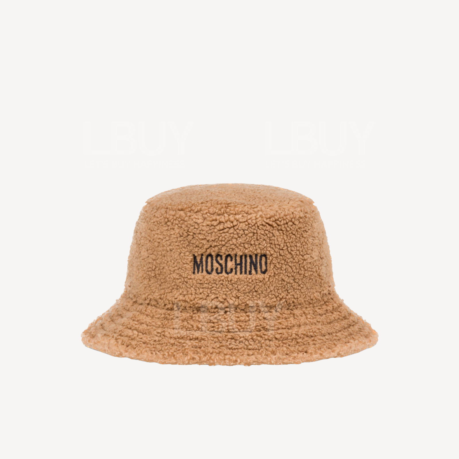 Moschino駝色男女通用logo刺繡漁夫帽