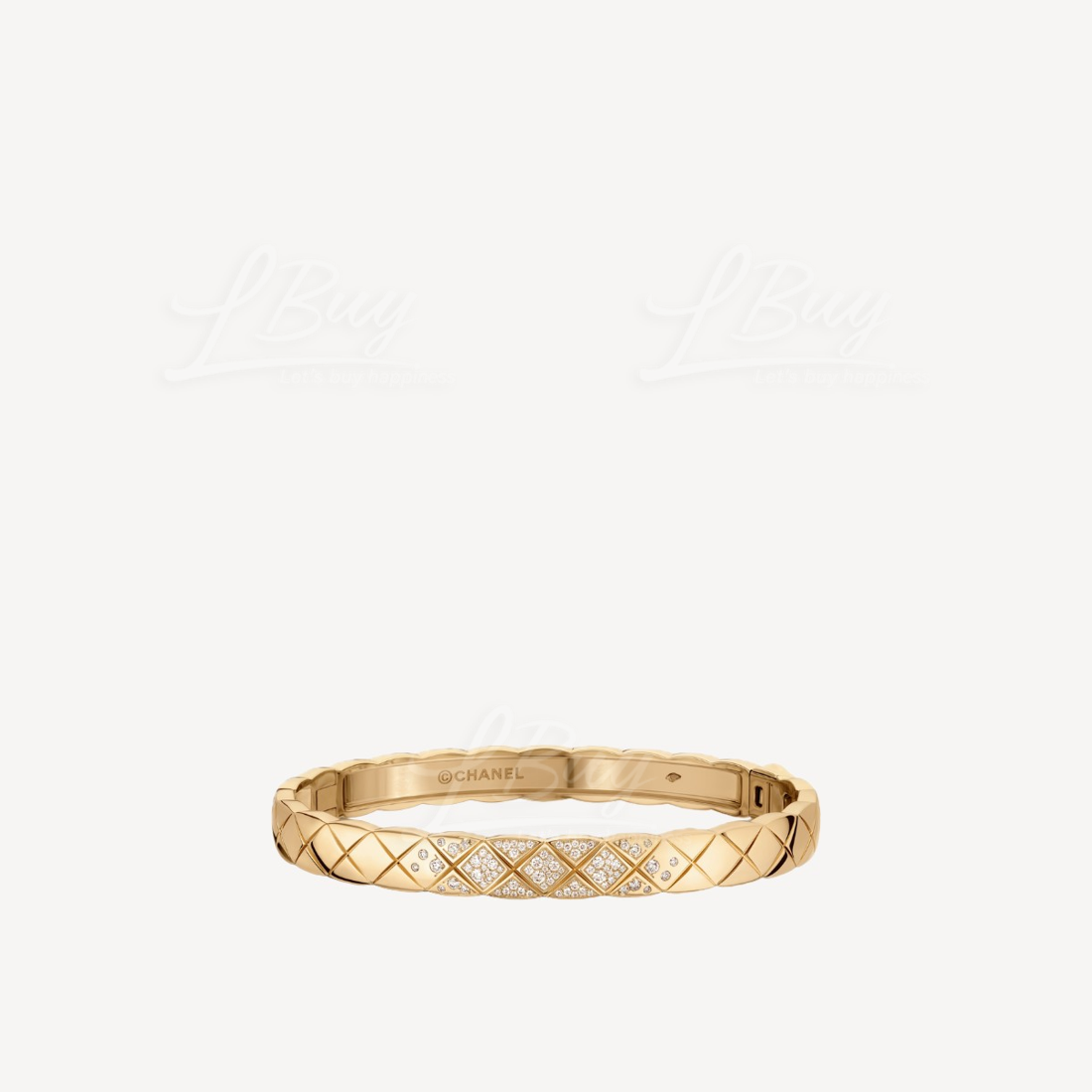 Chanel Coco Crush 菱格纹图桉18K Beige米色金钻石手镯 手鈪 J11763