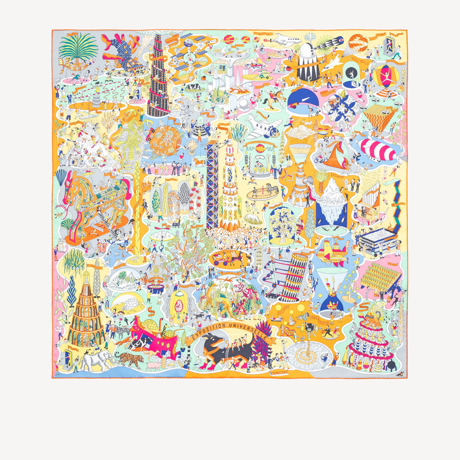 Hermes Exposition Universelle Scarf 圍巾 絲巾