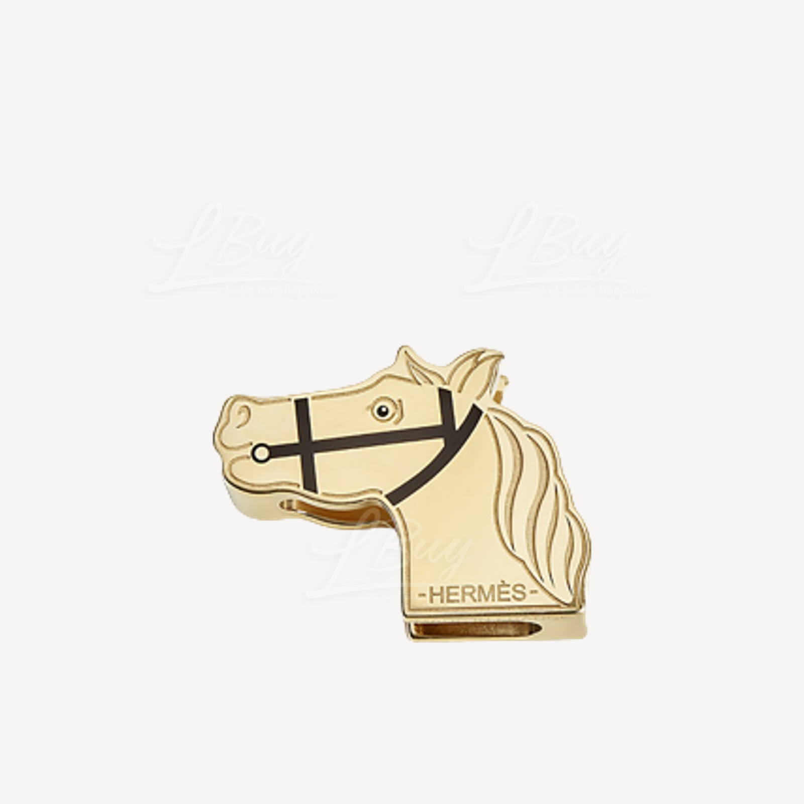 Hermes Quadrige Twilly Ring 黑色永久黃銅金屬環