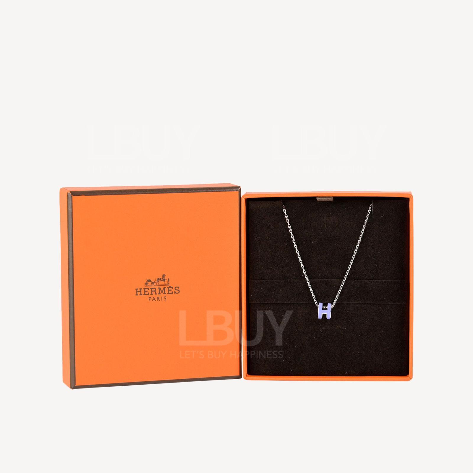 HERMESエルメス ミニポップHネックレス LILAS ピンクゴールド H147992F0