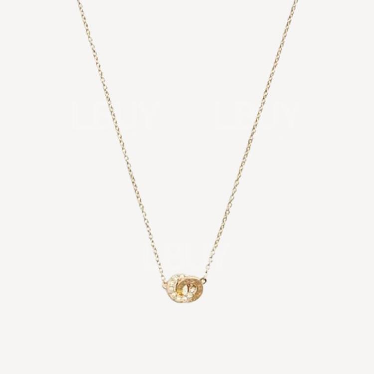 Coach Interlocking Open Circle Pearl Pendant Necklace