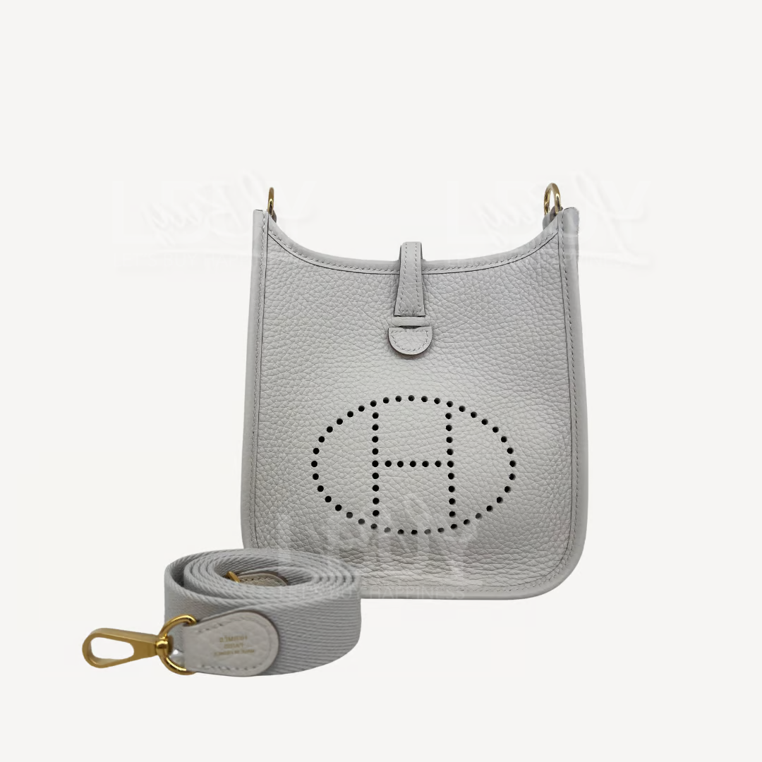 Hermes Mini Evelyne 16 Amazone Bag Gris Pale ghw