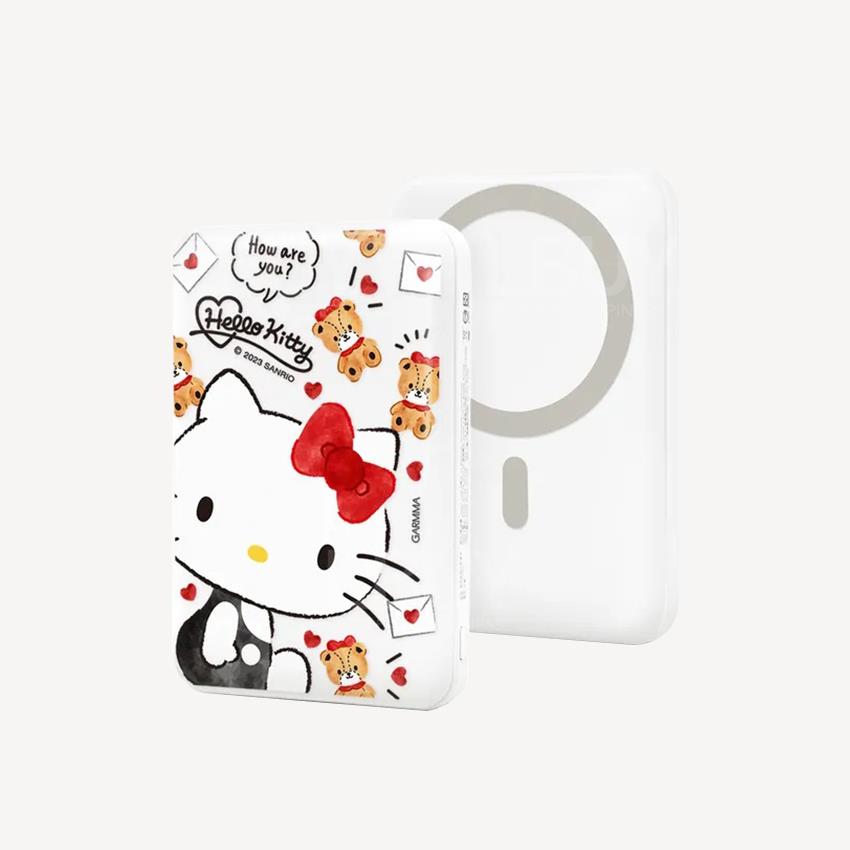 Sanrio 10000 mAh 磁吸無線行動電源 - Hello Kitty 甜蜜好朋友 永橙 Garmma
