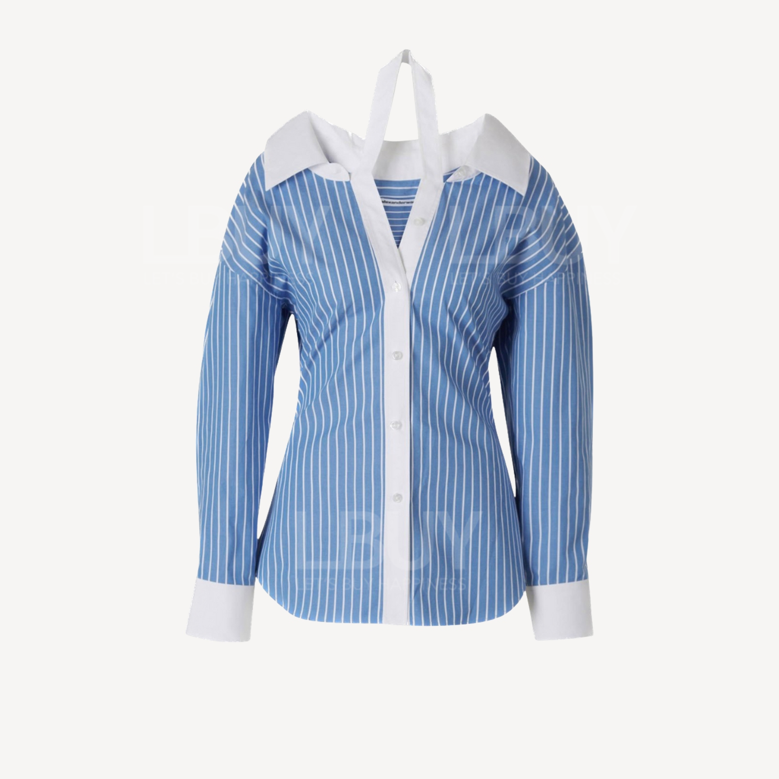 Alexander Wang Off-the-shoulder striped cotton-poplin mini dress