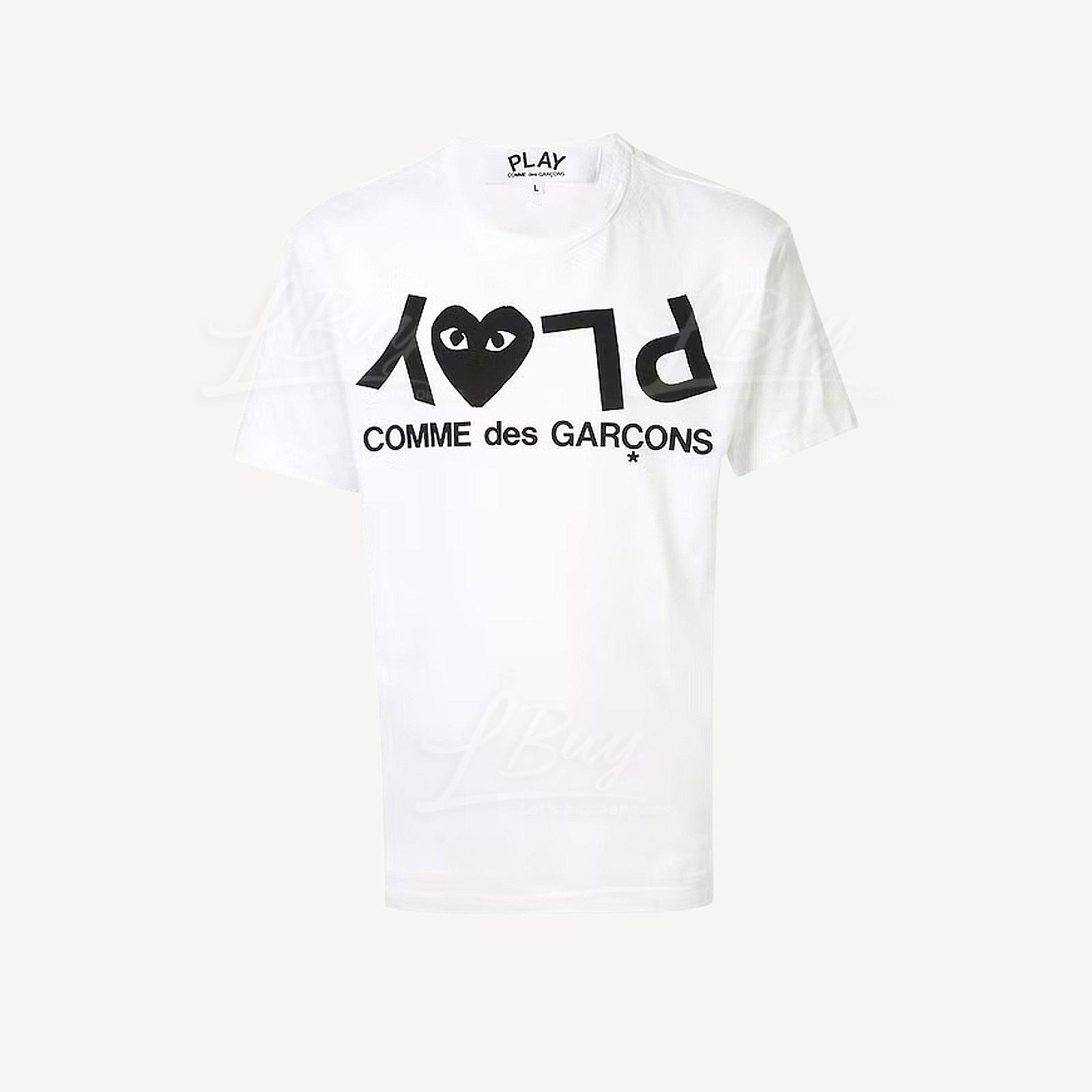 Comme des Garçons Play Black Heart Logo Men's Short-Sleeved T-shirt White P1T068