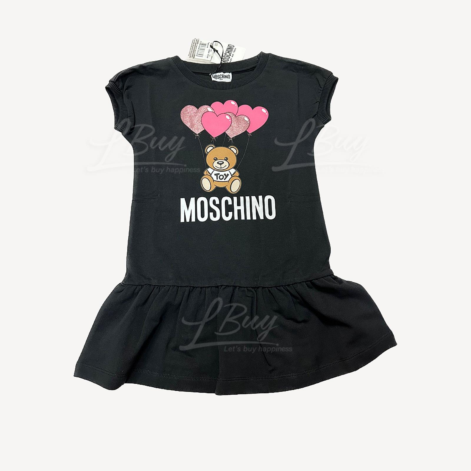 Moschino童装黑色气球棉质连身裙