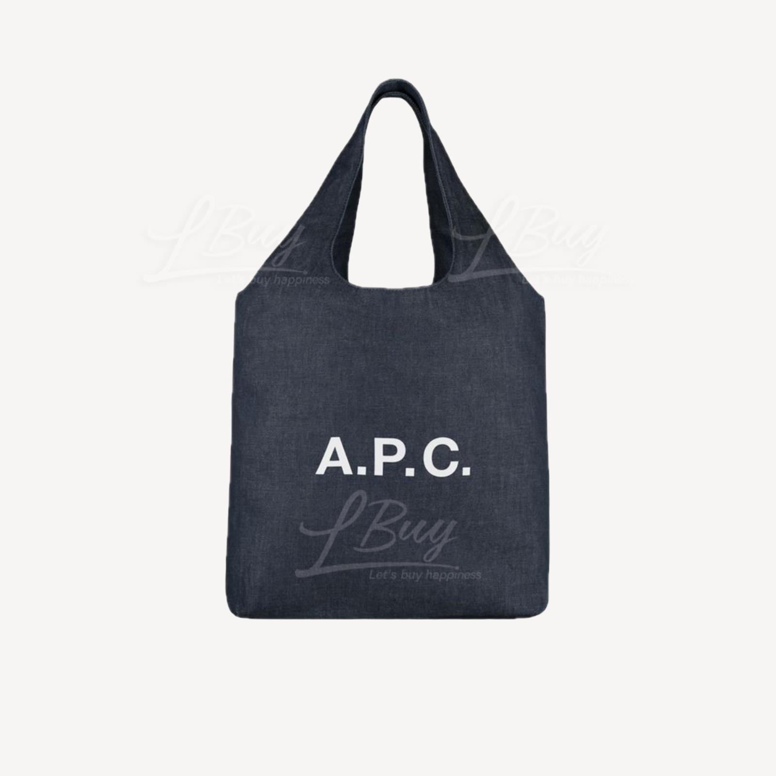 A.P.C. Logo Ninon Large Tote Bag 蓝色牛仔大号手挽袋单肩袋