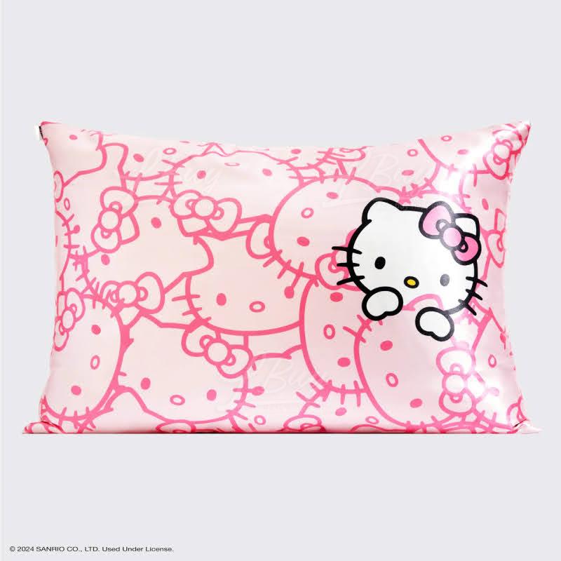 Kitsch X Hello Kitty Pillowcase - Pink Hello Kitty Faces 26 in x 19 in