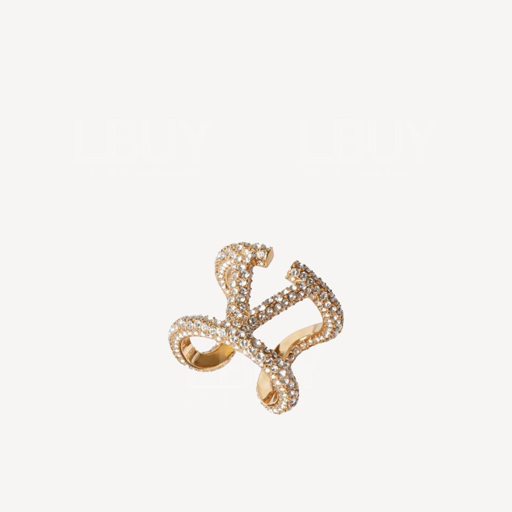 Valentino Gold V Logo Ring