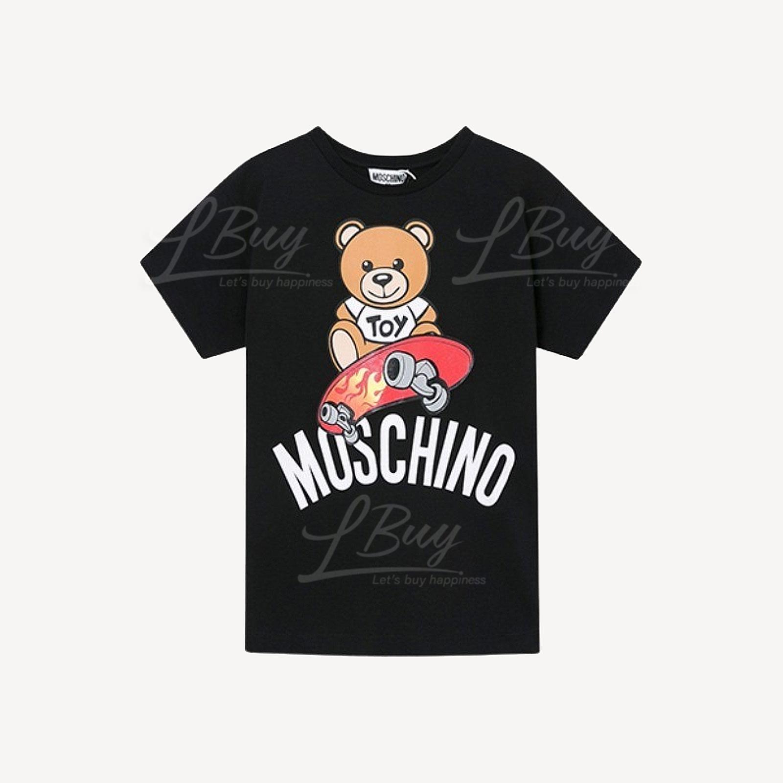 Moschino 童裝黑色滑板熊仔棉質Short Sleeves Tee T-Shirt