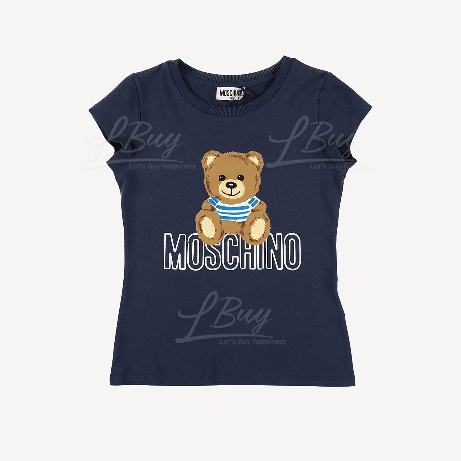 Moschino 棉質橫間衫熊仔短袖T恤 藍色