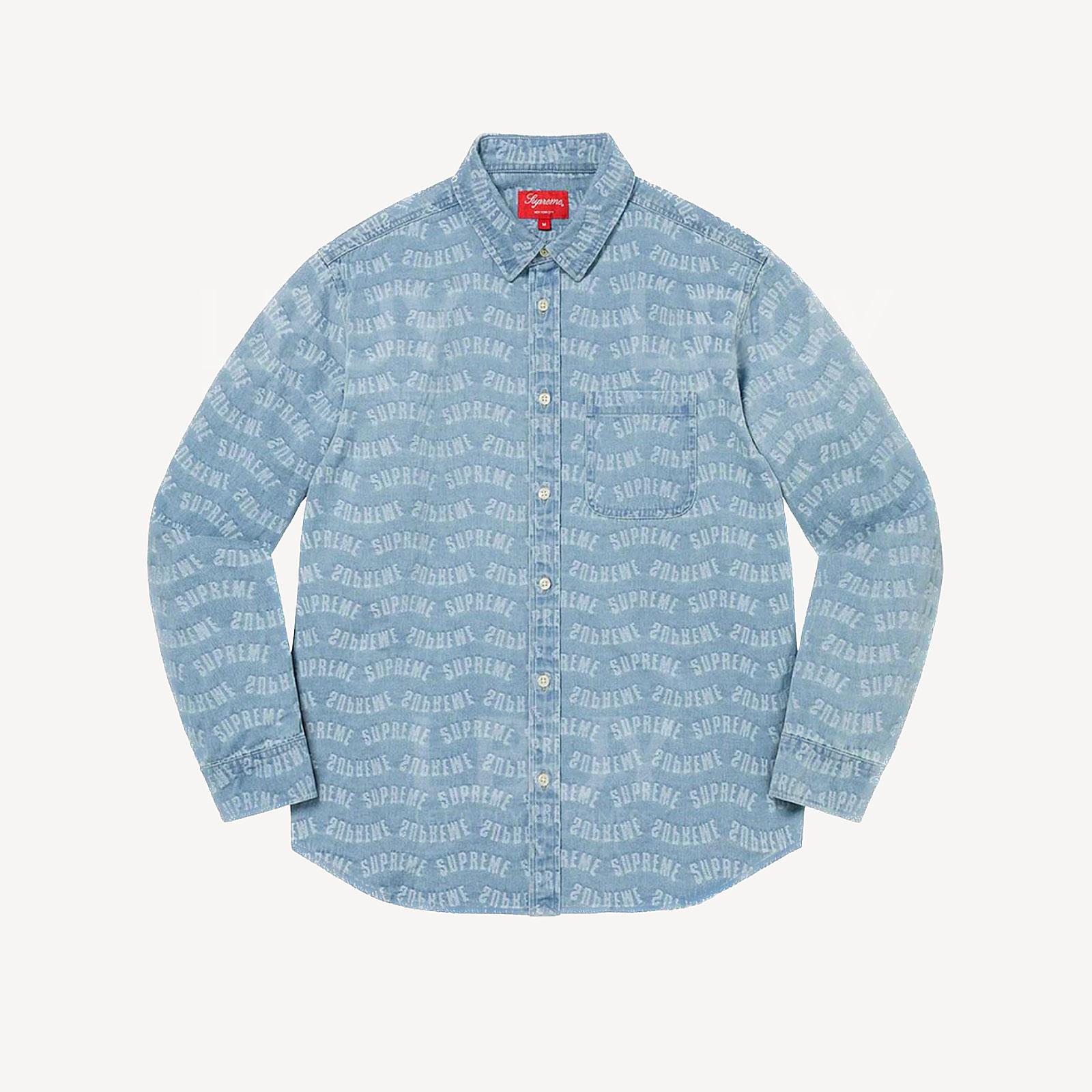 SUPREME 22SS ARC JACQUARD DENIM SHIRT 牛仔藍色襯衫