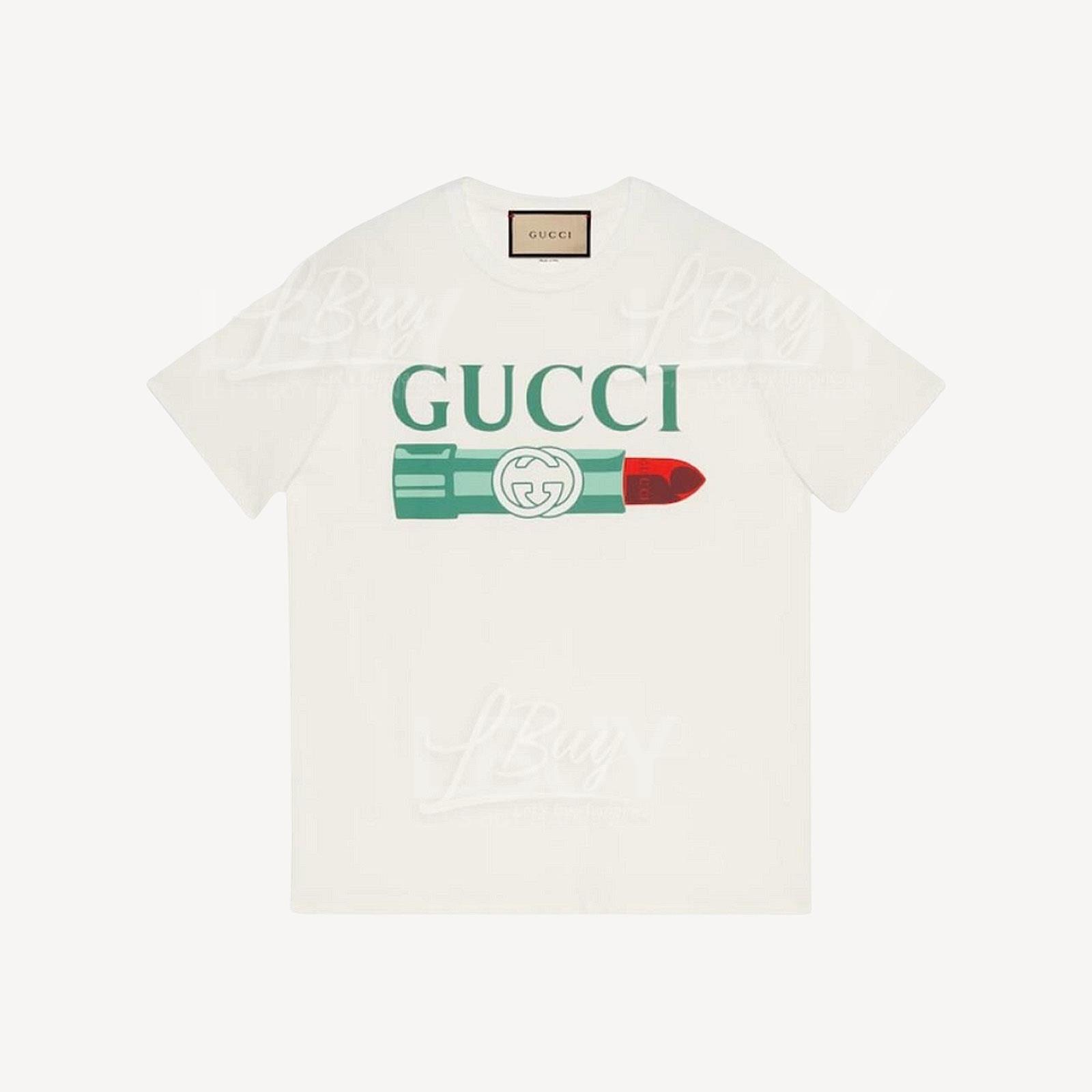 Gucci 唇膏印花棉质T恤