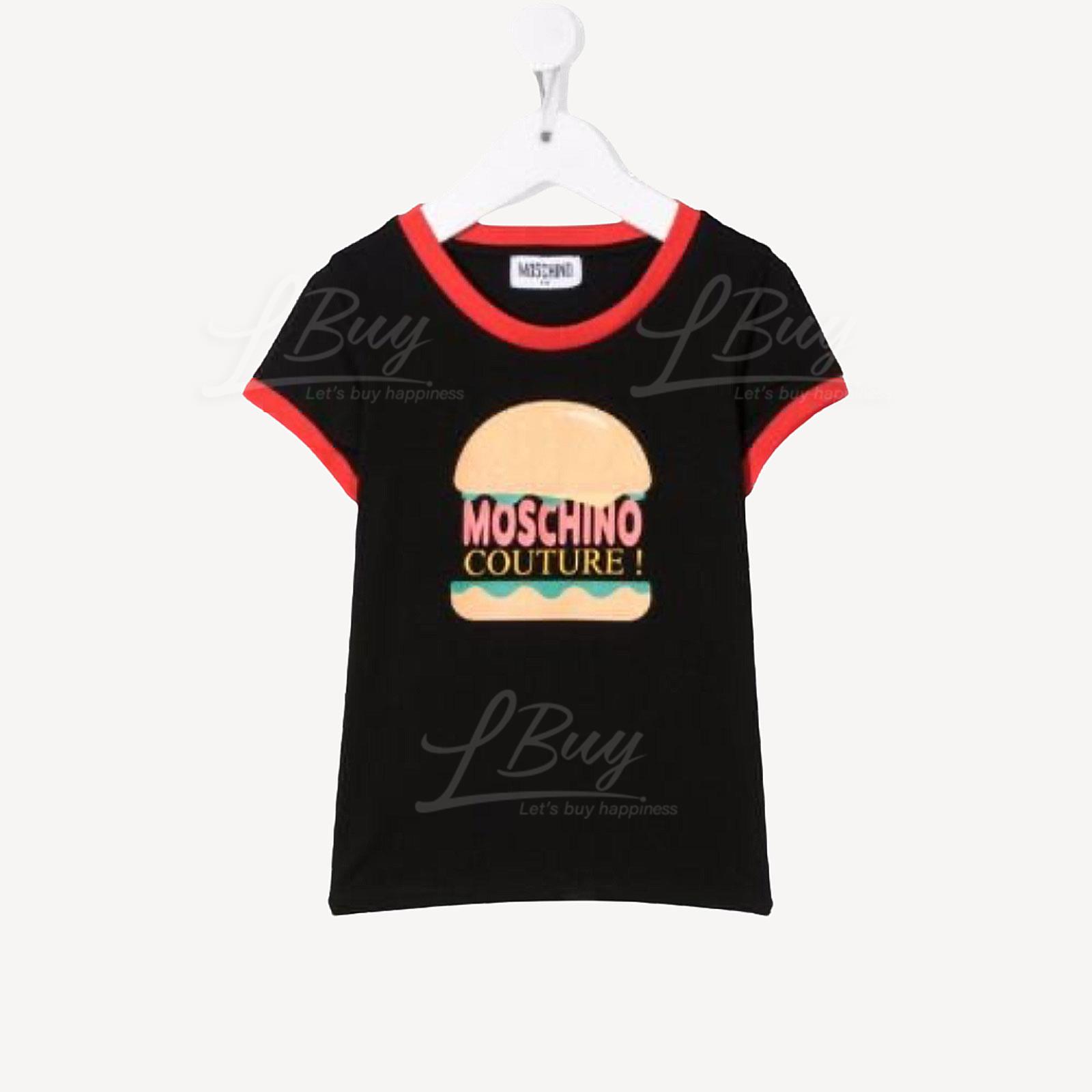 Moschino 漢堡包圖案黑色短袖T恤