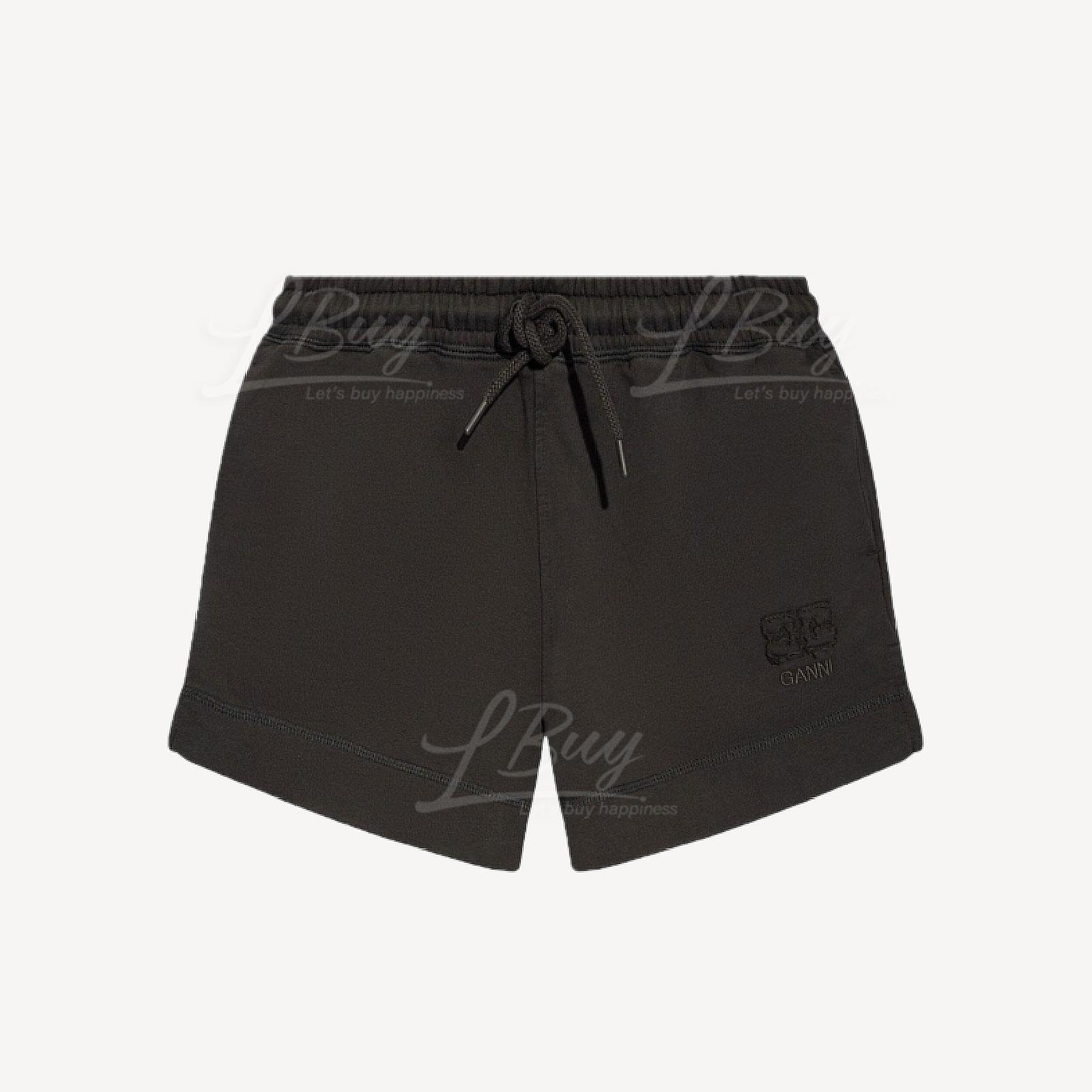 Ganni Logo Black Shorts T3957