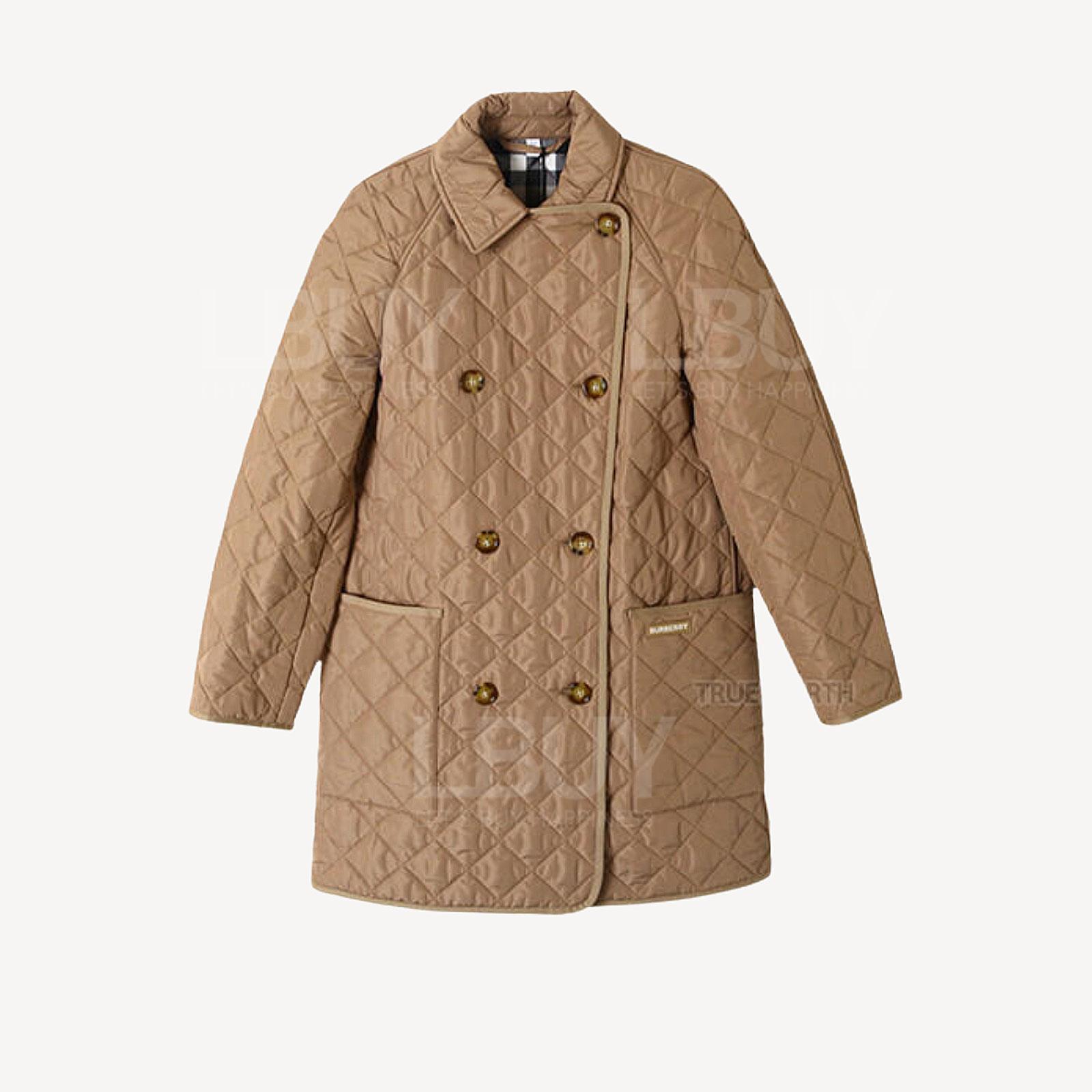 Burberry 绗缝菱形单排扣格纹大衣 8084200