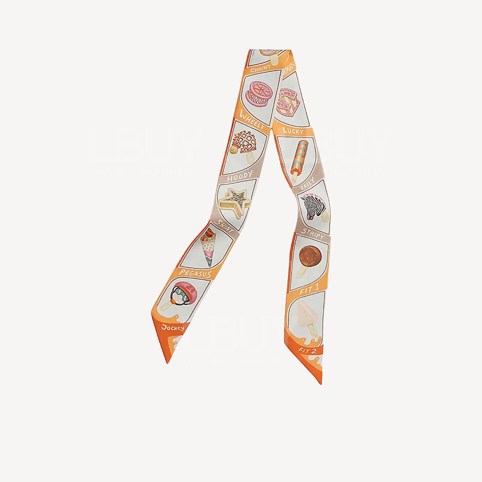 Hermes Funny Ice Cream Twilly Orange