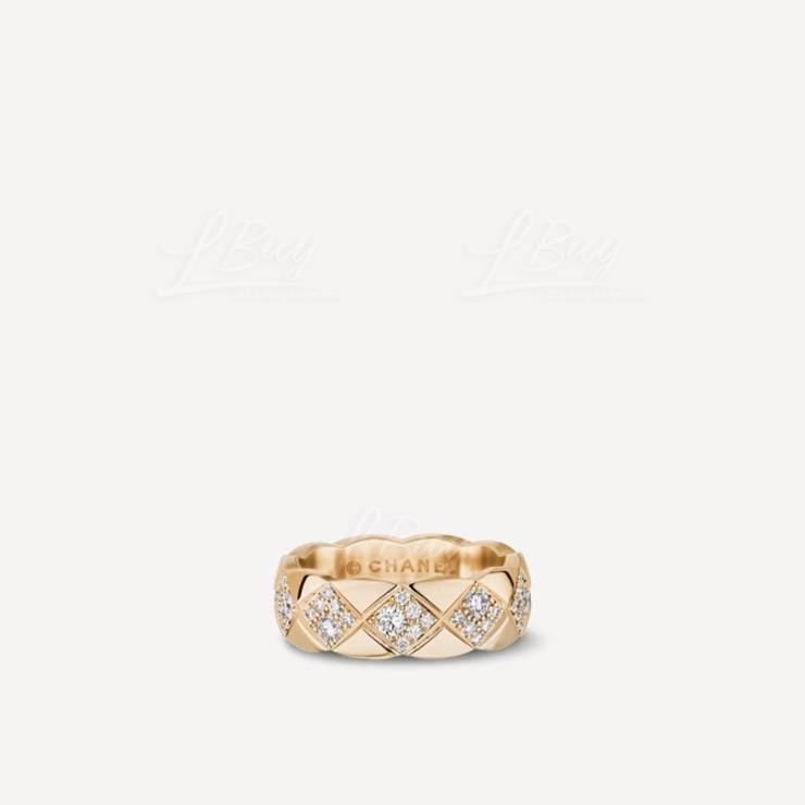 Chanel Coco Crush Rings 菱格鑽石米色金 18K 戒指