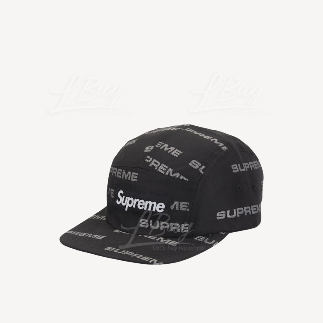Supreme Reflective Jacquard Camp Cap Black