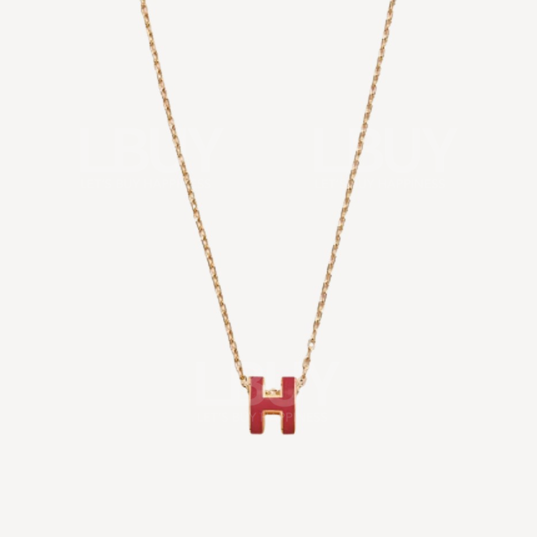 Hermes Mini Pop H Necklace 项链 石榴红配金色