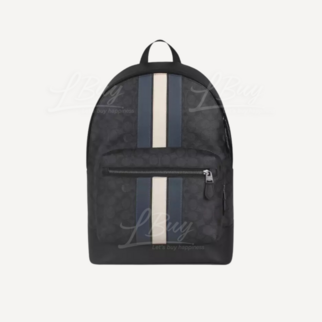Coach West Backpack In Signature Canvas With Varsity Stripe Signature  CV922QBOH0