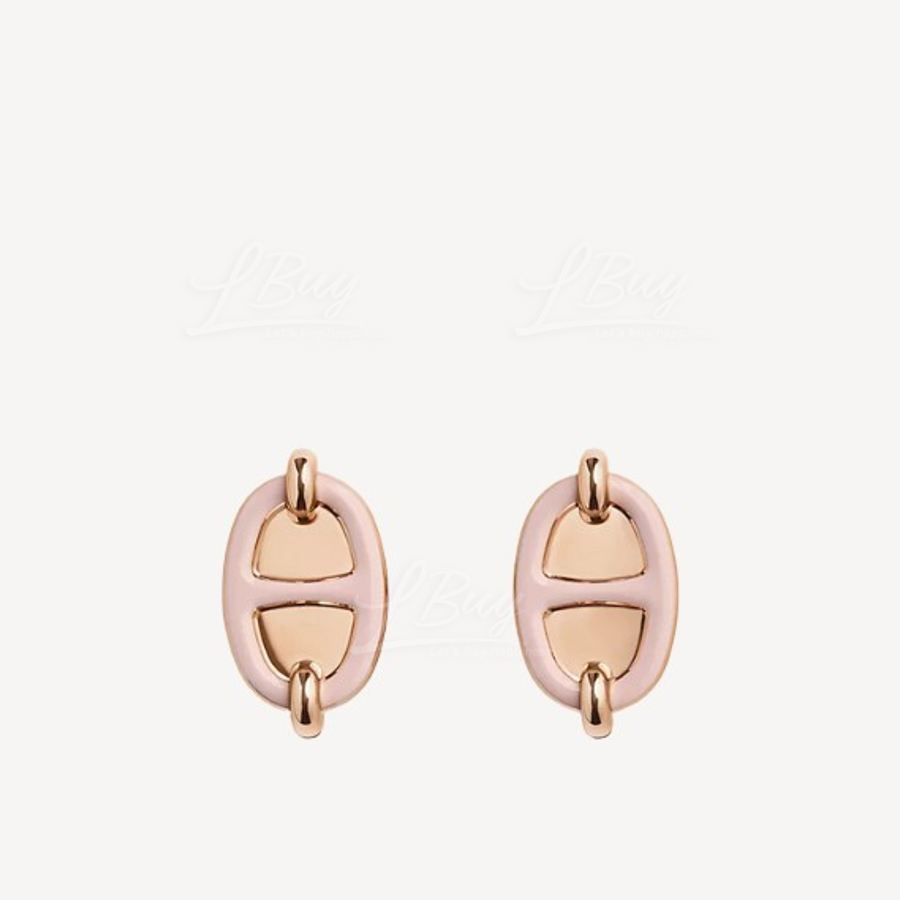 Hermes Mini Maillon Earrings 耳環 玫瑰粉配玫瑰金色