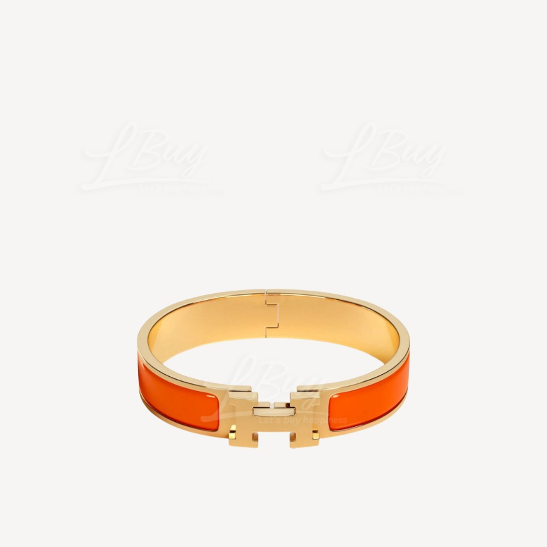 Hermes Clic H Bracelet 手鐲 手鈪 橙色配金色