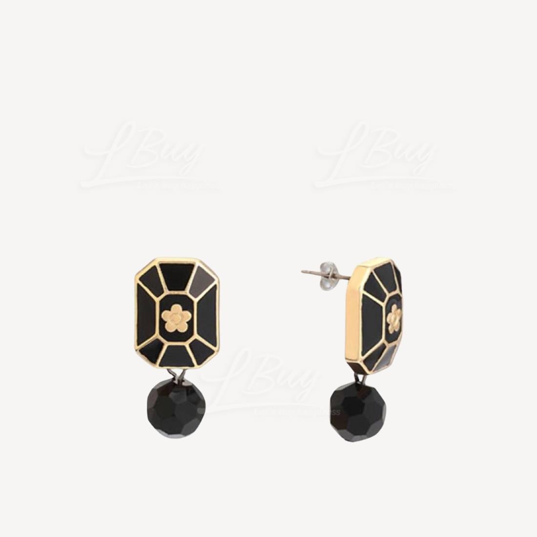 Mary Quant Black x Metal Earrings