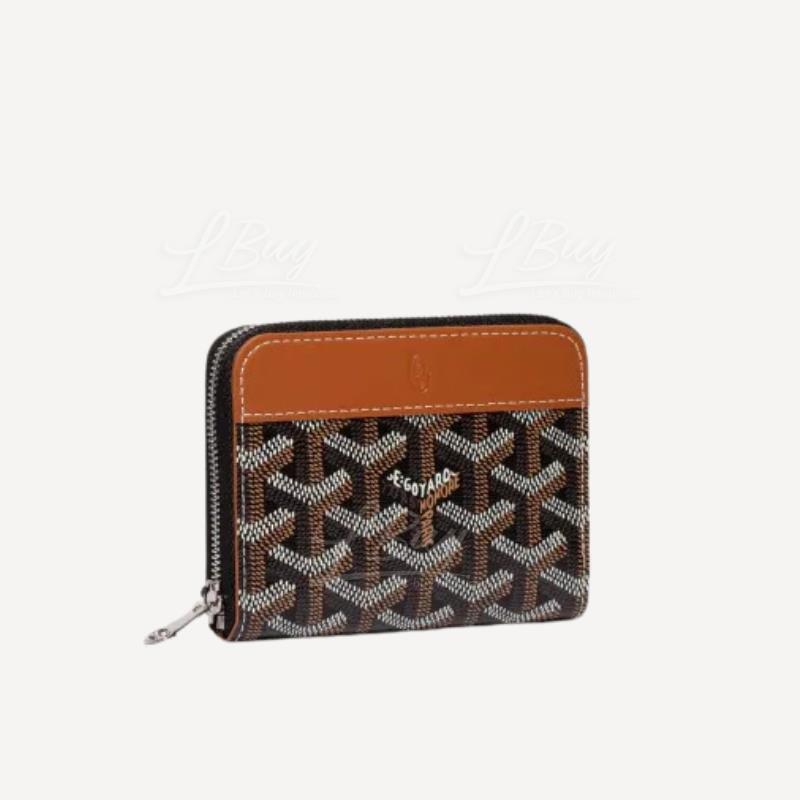 Goyard Matignon PM Wallet 拉炼短卡包 黑併啡色