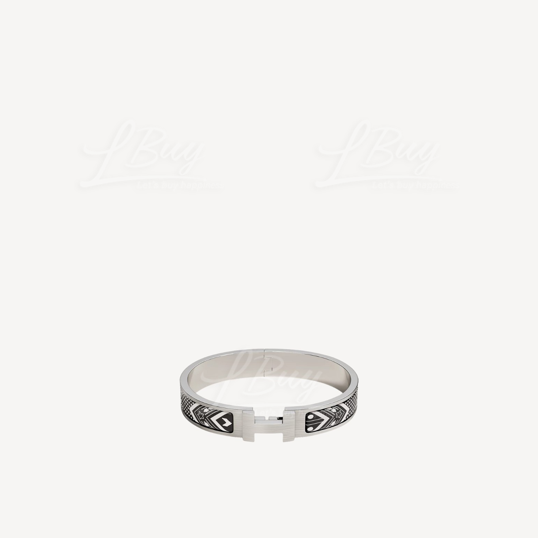 Hermes Clic HH Bandana bracelet 黑白星星波點 手鐲 手鈪 黑色配銀色
