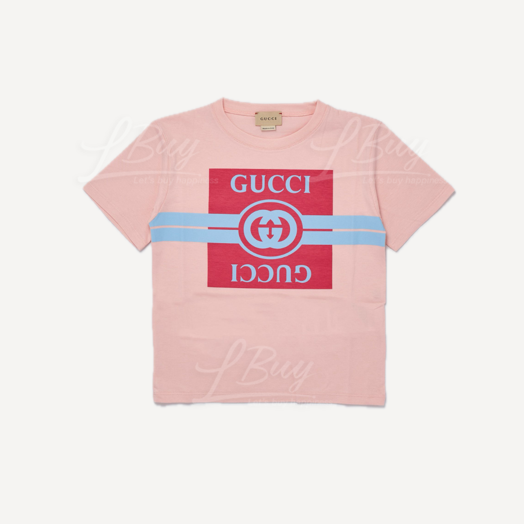 Gucci GG Logo 粉紅T 恤