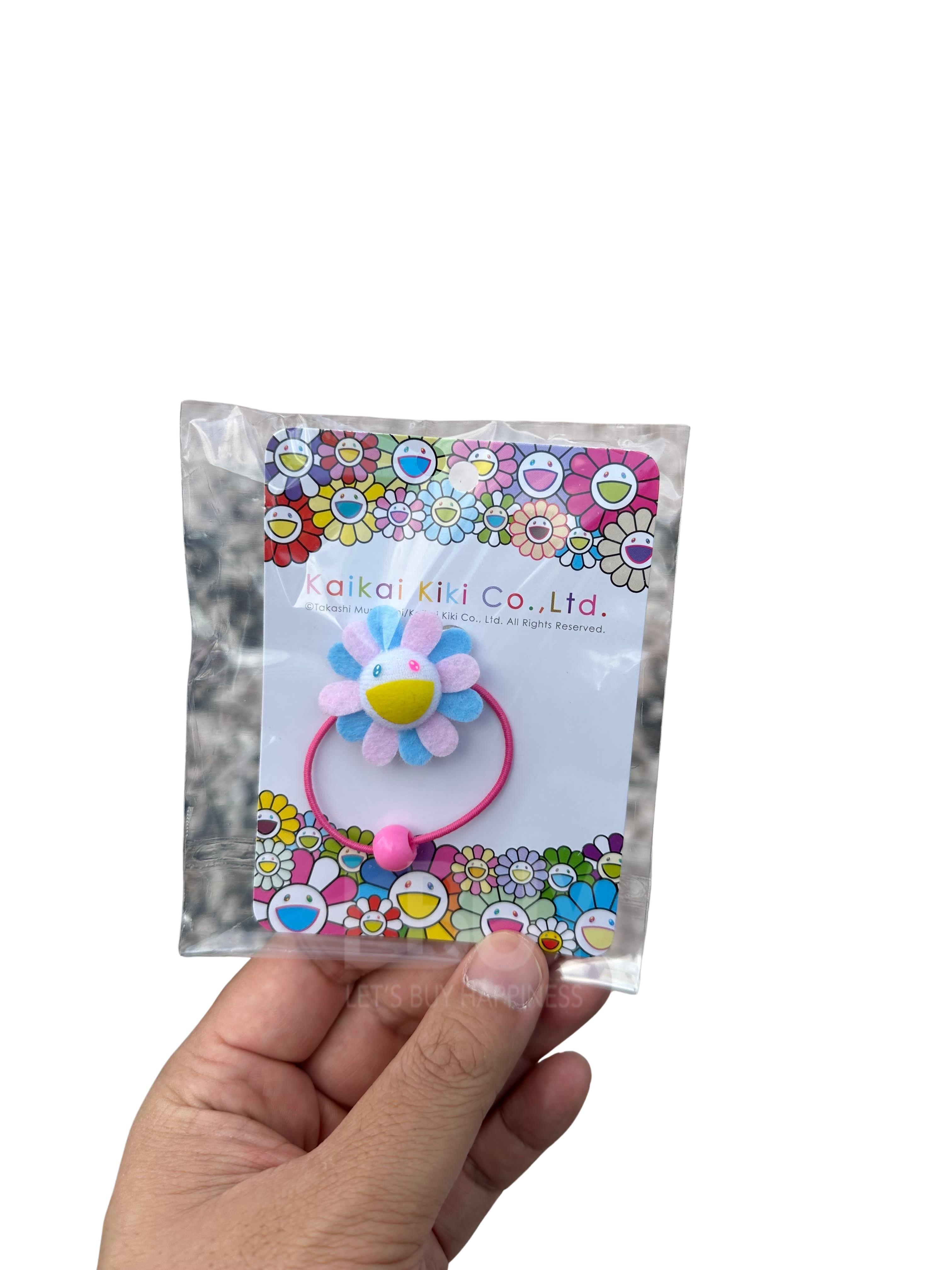 村上隆 Flower Hair Elastic Rainbow x White