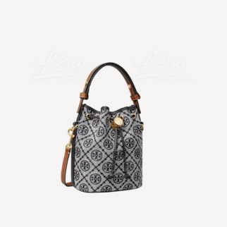 Tory Burch Monogram 迷你 藍灰色 水桶袋