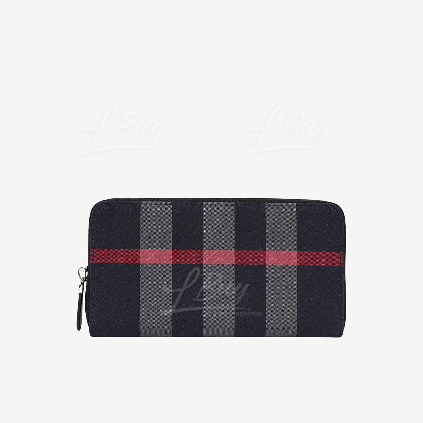Burberry  黑灰色格仔 长银包 80840631