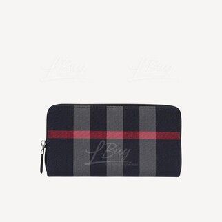 Burberry  黑灰色格仔 長銀包 80840631