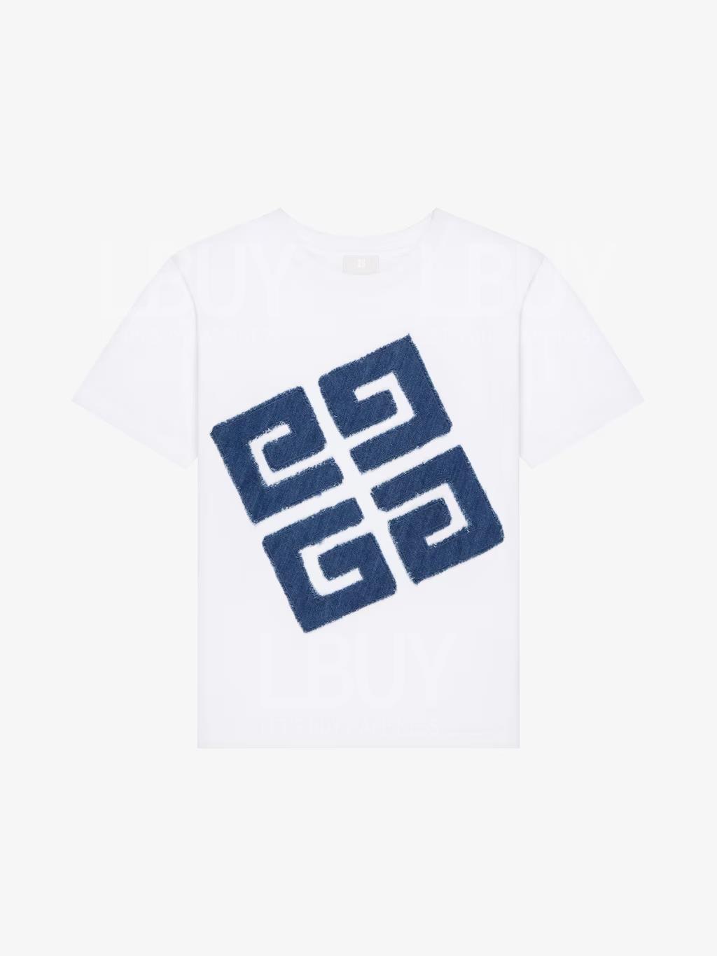 Givenchy 牛仔大Logo 白 T恤 H30352