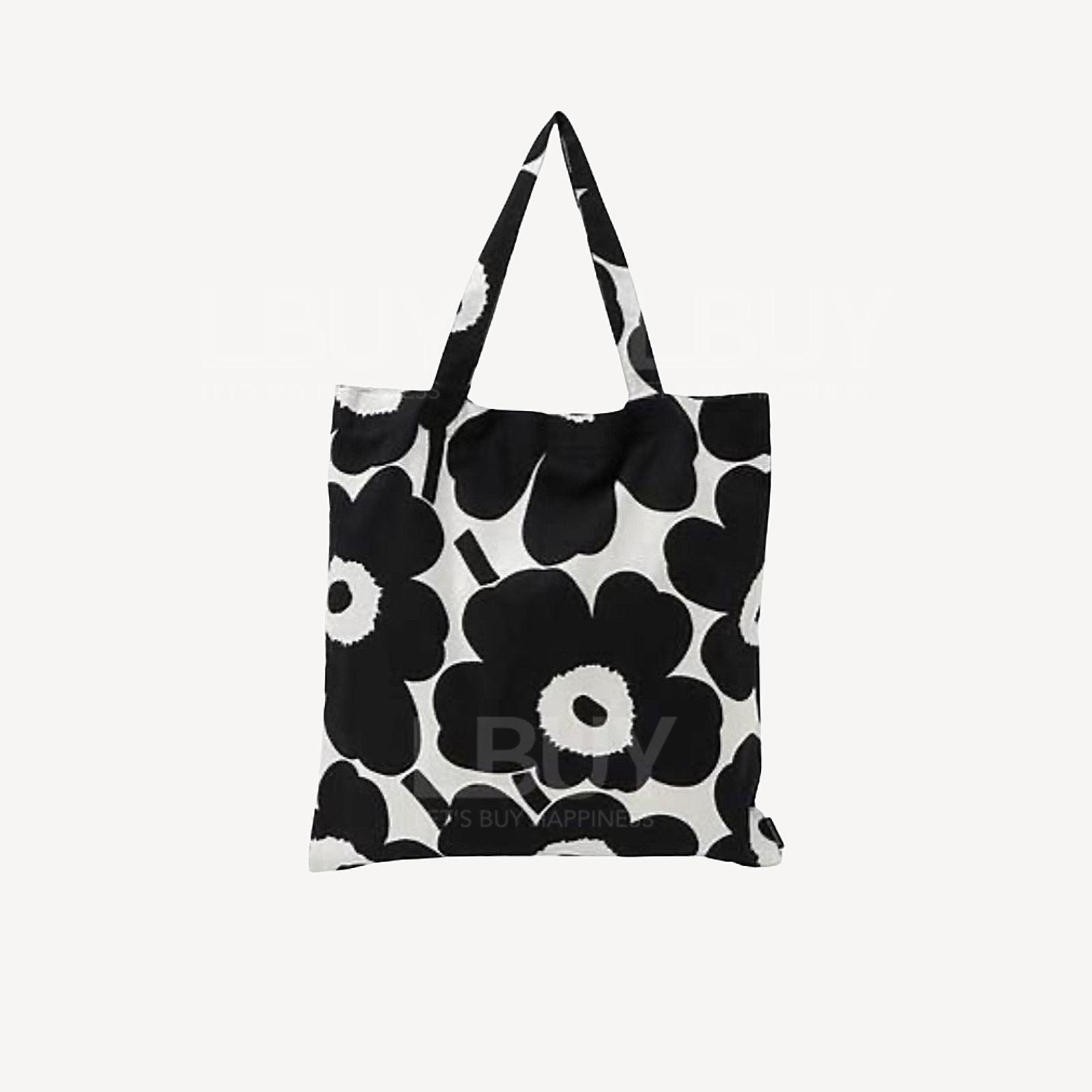 Marimekko 經典黑白花Tote bag