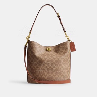 Coach WILLOW CLASSIC SIGNATURE Canvas Soft Bucket Bag