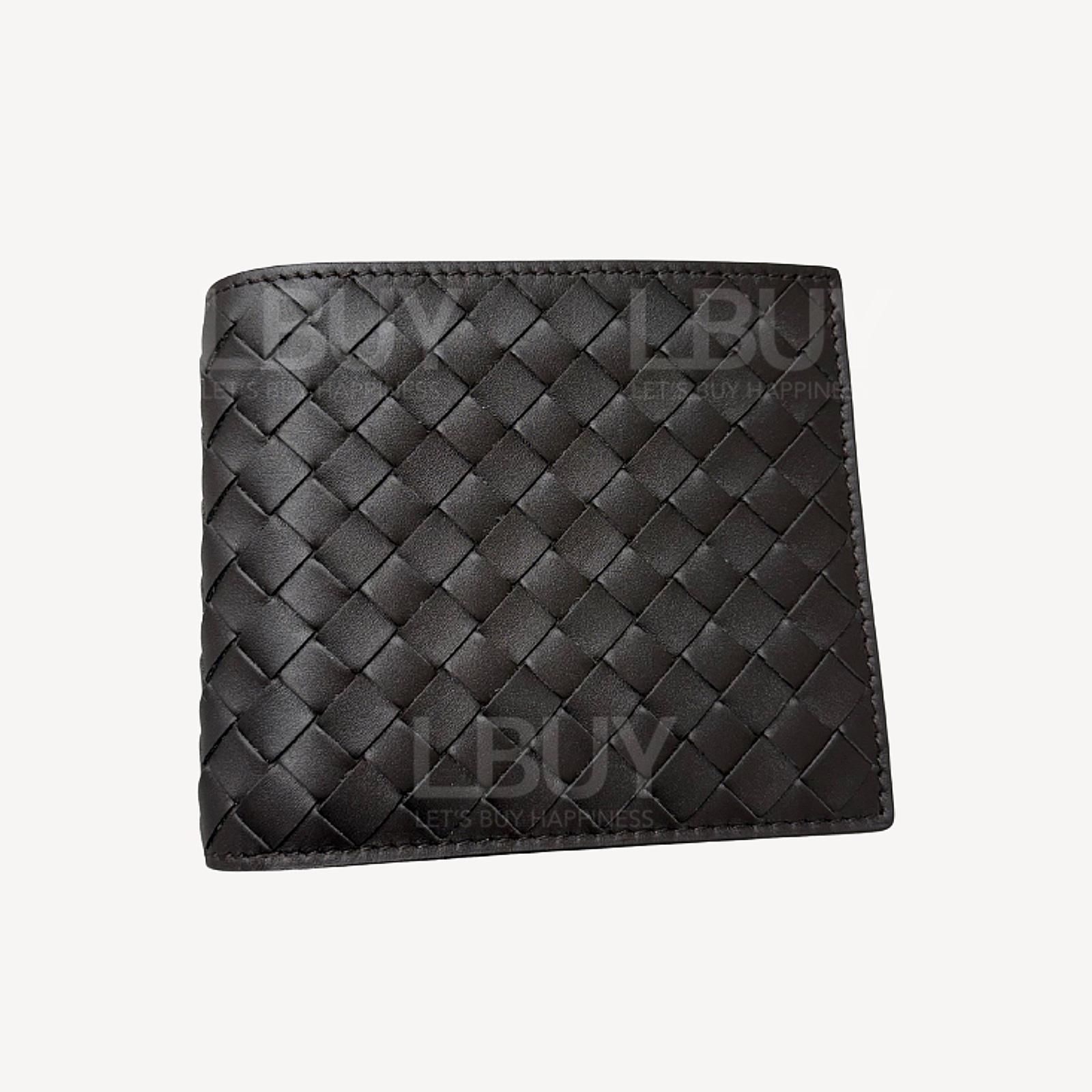 Bottega Veneta 編織皮革折疊短銀包 啡色 113993