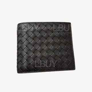 Bottega Veneta 編織皮革折疊短銀包 啡色 113993