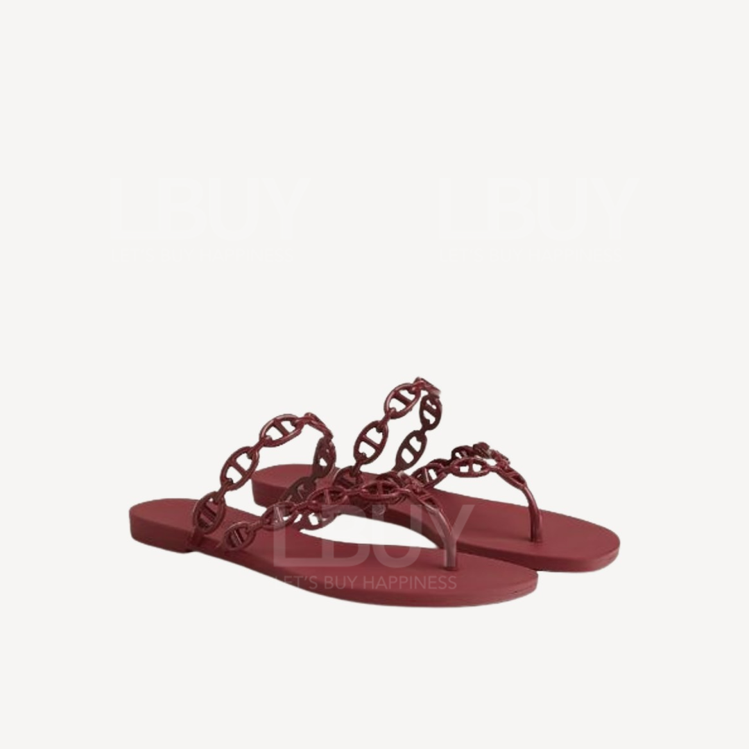 Hermes Island Sandal Pig Nose Slippers Sandals Red